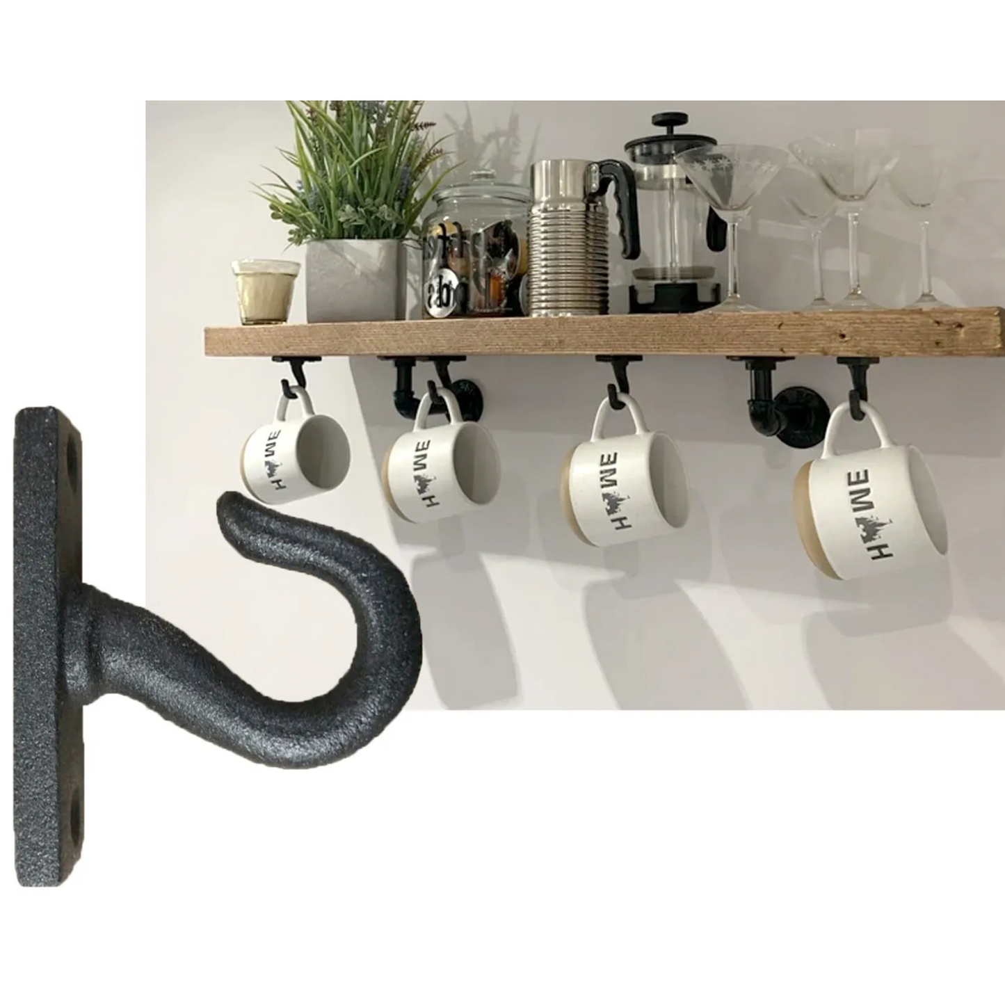 Pack of x6 Iron Cup Hooks