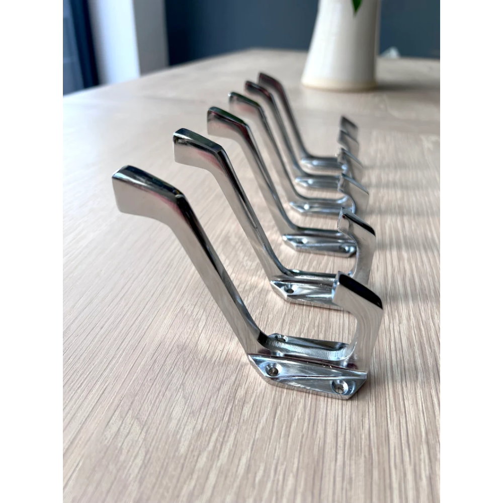 Chrom Art Deco Kleiderhaken x8