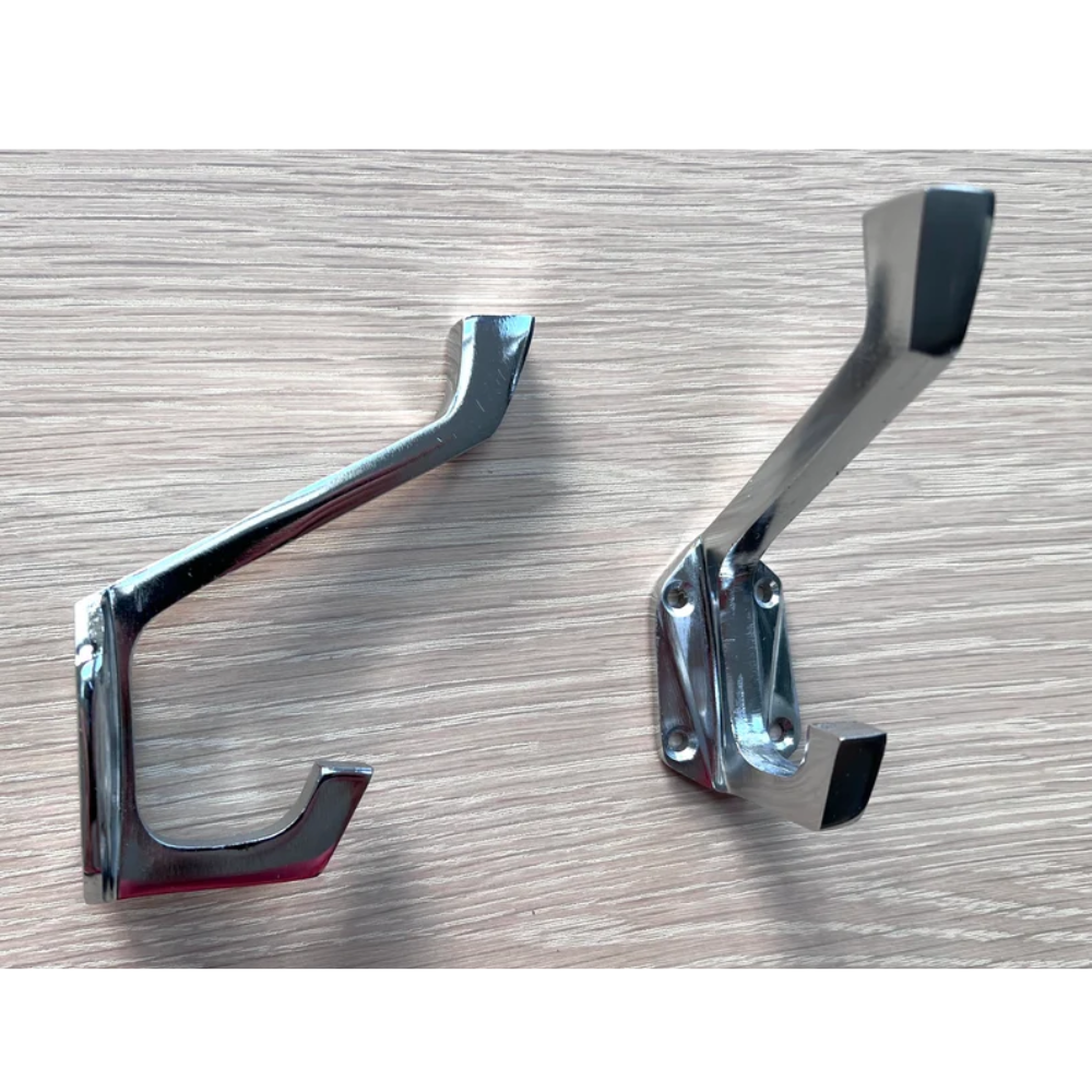 Chrom Art Deco Kleiderhaken x8