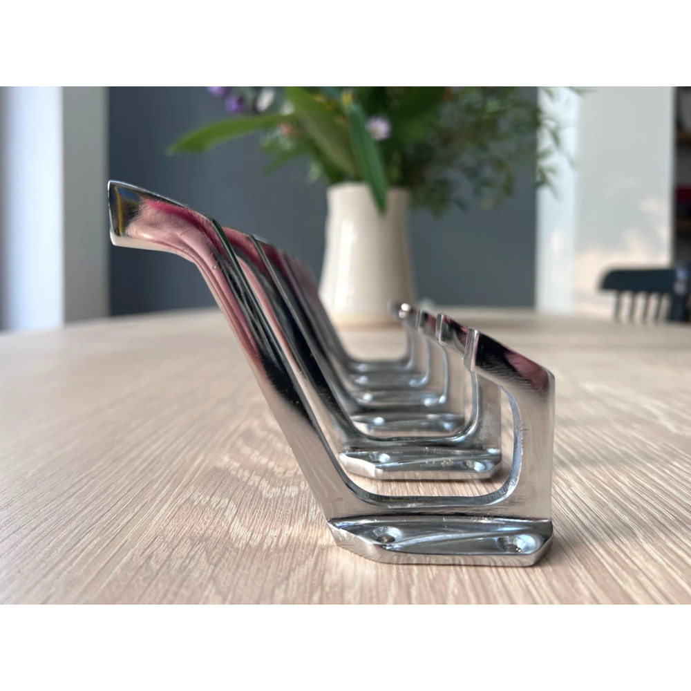 Chrom Art Deco Kleiderhaken x8